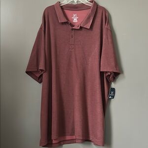 Men’s Big and Tall Moisture Wicking Comfort Polo Shirt size 3XL Burgundy NWT New